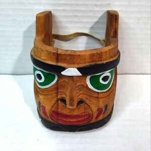 Wooden Small Tribal Totem Face Mask 2004 Canada